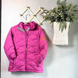 McKinley Down 50:50 Pink Cranbrook Girls Hooded Winter Jacket Girls L Zip-Up LS